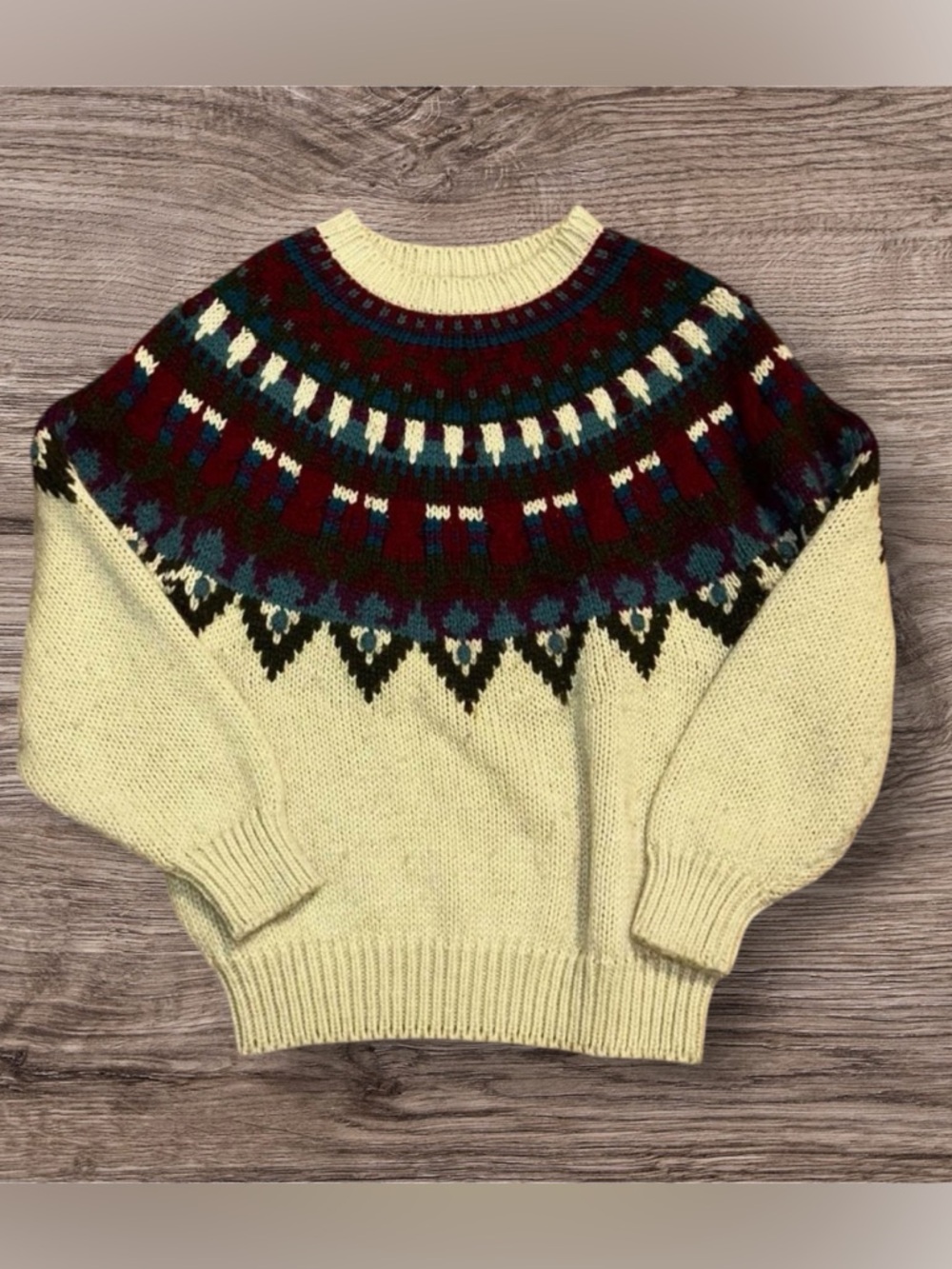 Cozy Cream and Multicolor Knit Sweater IVY
